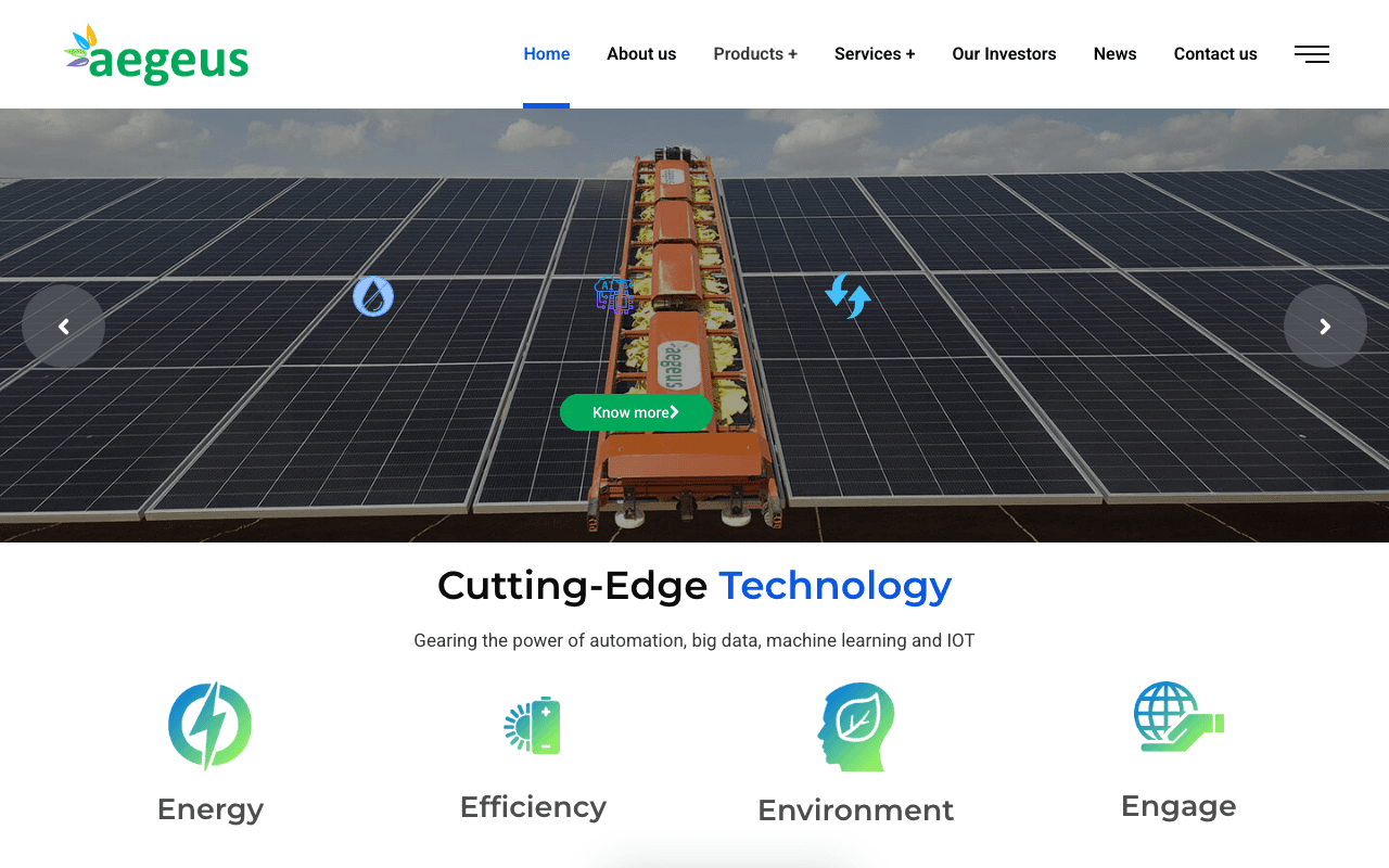 Aegeus Technologies website built by CloudFigma