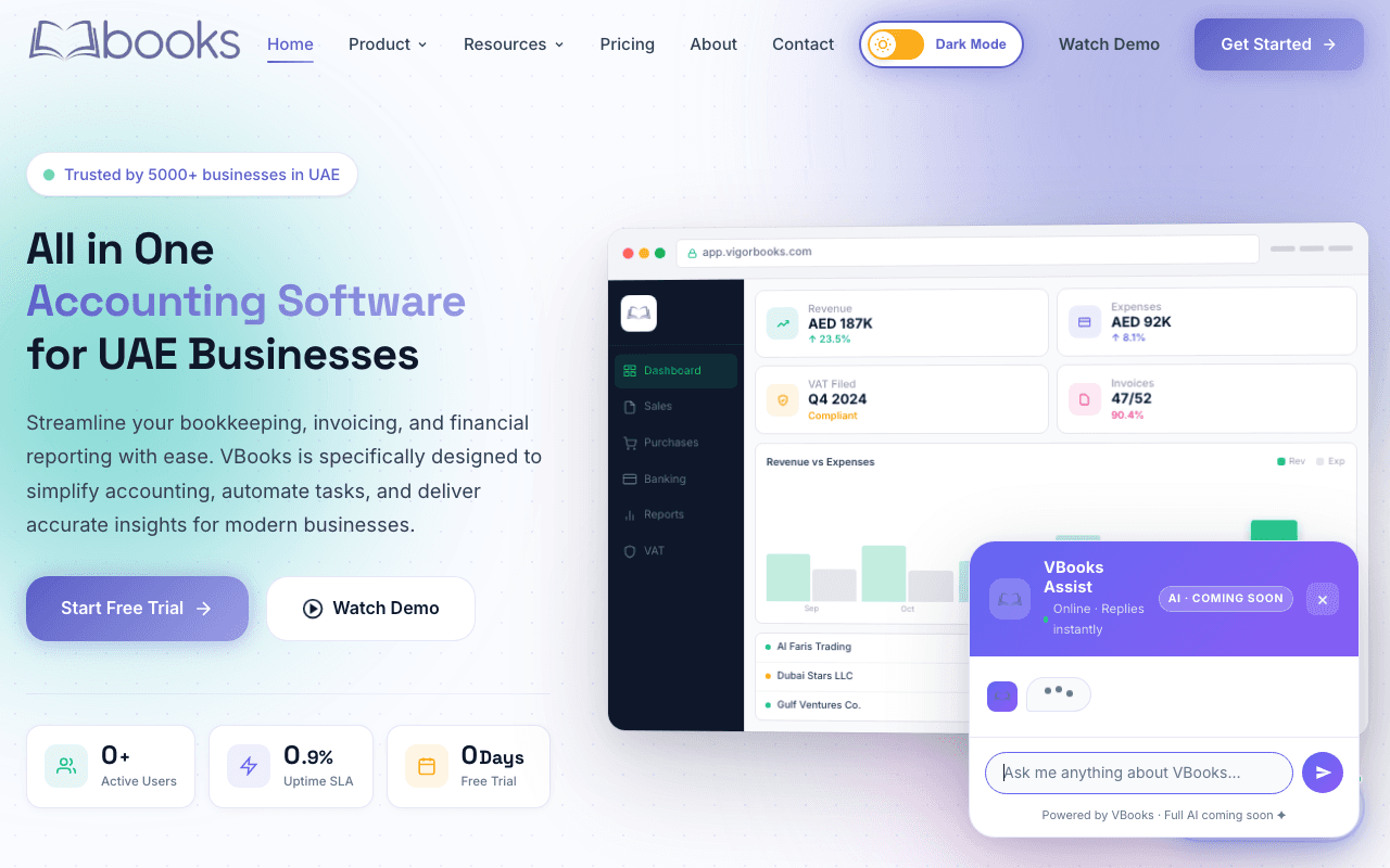 Vigorbooks website built by CloudFigma